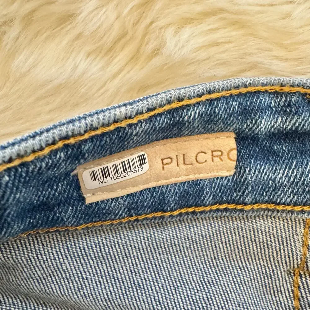 Pilcro and The Letterpress The Cigarette Distressed Denim Jeans 28 NWT